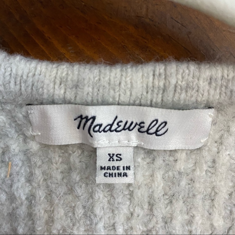 Madewell Gray Backstage Cardigan Sweater Merino Wool Alpaca Size XS Soft - Picture 12 of 14